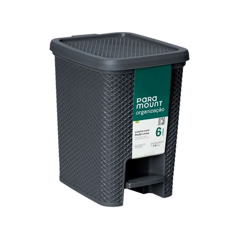 Basurero Con Pedal 6 Litros Gris Linea Paramount