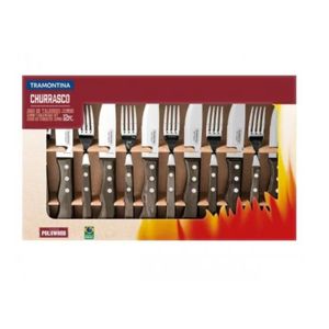 Juego Para Asado 12 Pzas. Jumbo Churrasco Roble
