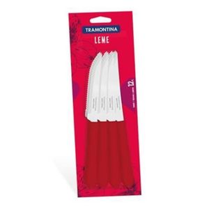 Cuchillo p/ asado  rojo leme blister x12