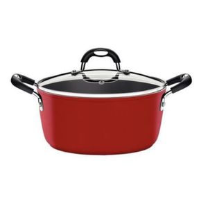 Olla Con Tapa Para Induccion Monaco Rojo 20cm