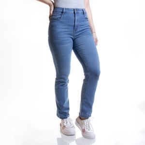 Jeans azul medio regular fit tiro alto tiare