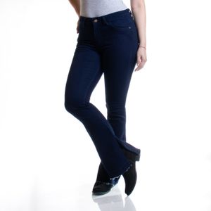 Jeans azul oscuro flare fit tiro medio tiare