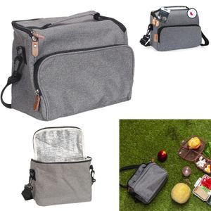 Bolso de almuerzo gris 25,4x20,3x12,75cm