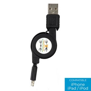 Cable de carga y sincronizacion retractil iphone