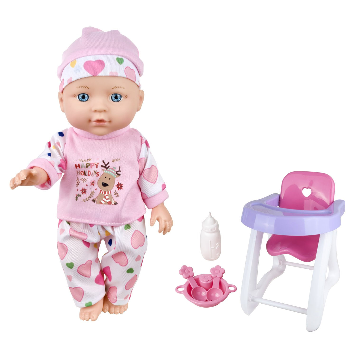 Emma cuida su muñeca bebé con Nursery Playset Juguetes para niñas 