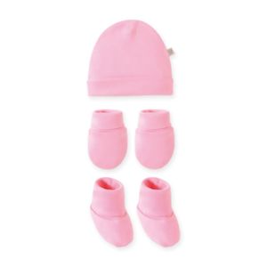 Set rosa gorra/guantes/escarpin pingo lele