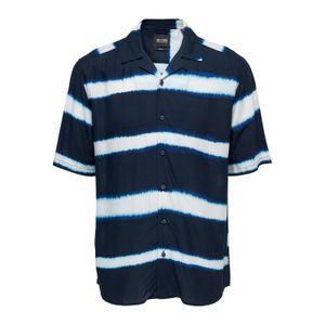 Camisa m/c azul rayas only & sons