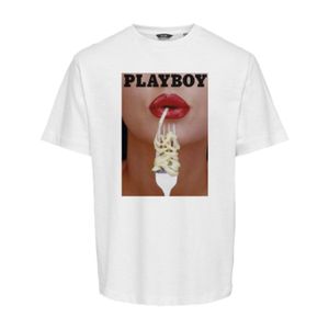 T-shirt blanca play boy only & sons