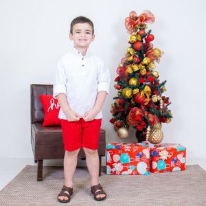 Bermuda Roja Gabardina Stitches