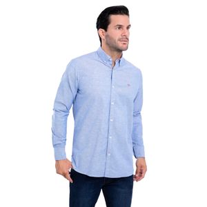 Camisa m/l azul cl. oxford oscar de la renta