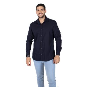 Camisa m/l azul m. connection