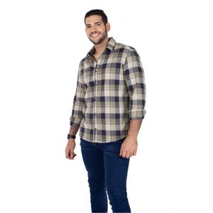 Camisa m/l cuadros verde/azul m. connection