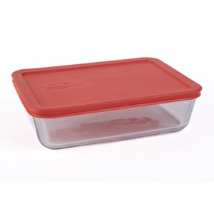 Pyrex storage  rectangular, c/tapa plast pyrex