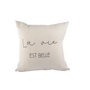 Almohadon  45x45 frases 4 la vie est belle boudica