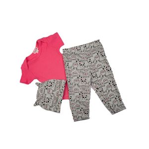 Conjunto t=0/3m rosa tiny tots