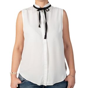 Blusa blanca  sin mangas   tiare