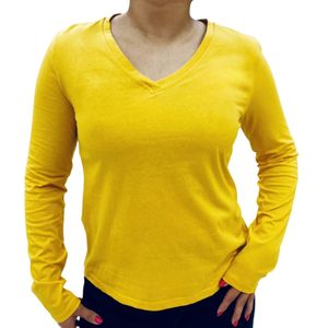 Remera mostaza long sleeve v-neck tee tiare