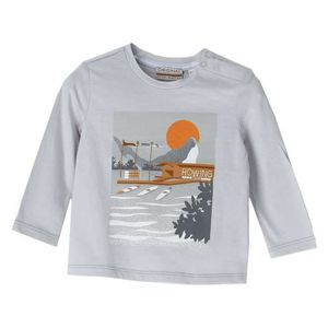 Remera m/l estampado  gris original marines