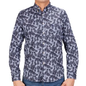 Camisa  m/l azul graf. regatta