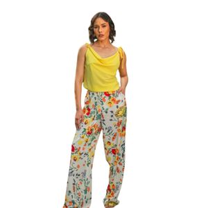 Pantalon Estampado Palazo Con Goma L'Exclusif