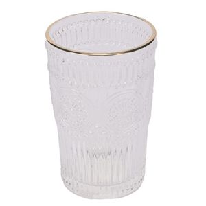 Vaso vidrio labrado borde selecta