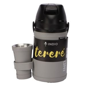 Termo terere inox 1,3 simil+ guampa gris indio