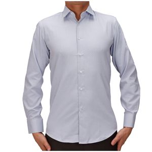 Camisa M/L Celeste Oscuro Vila Finzi
