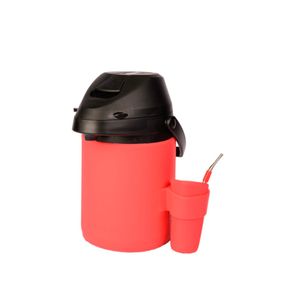 Termo Rojo Ac.Inox 2,5l+Guampa  Silicona180mlindio