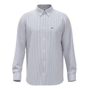 Camisa m/l azul m. rayas oscar de la renta