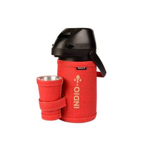 Termo Terere Inox 1,3 Simil+ Guampa Rojo Indio