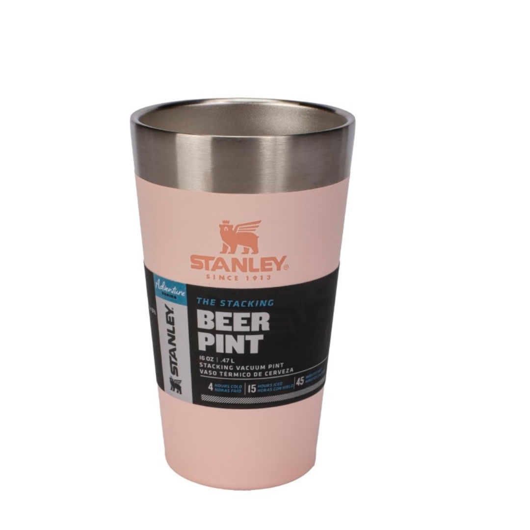 Vaso Simil Stanley Beer Pint de cerveza 473ml c/tapa + abridor Negro