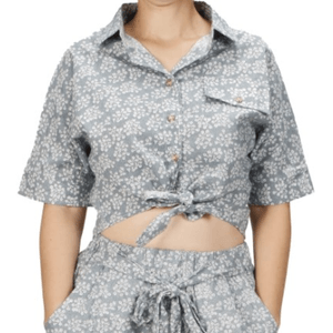 Blusa  aqua estampada tiare