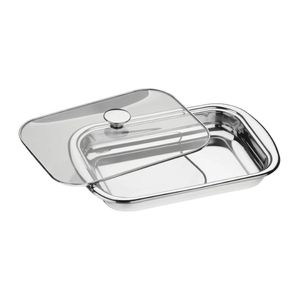 Fuente rect. acero inox. c/ tapa tramontina