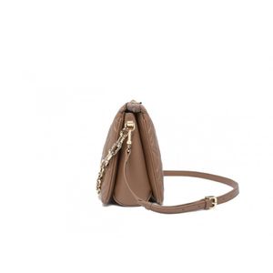 cartera c/detalle dorada camel fiore