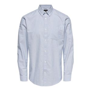 Camisa m/l  celeste rayas only & sons