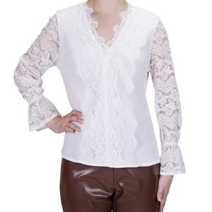 Blusa ml  marfil combinado L'EXCLUSIF