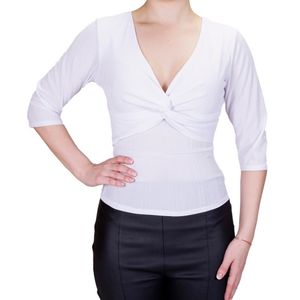 Blusa Ml Blanco Acanalada L'Exclusif