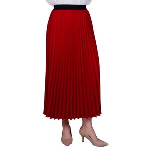 Pollera Bordo Plizada En Crepe L'Exclusif