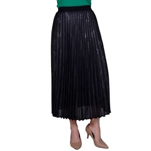 Pollera Negro Plizada En Crepe L'Exclusif