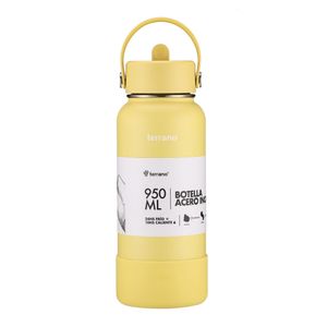 Botella Termica 950ml Bota + Pico Amarillo Terrano