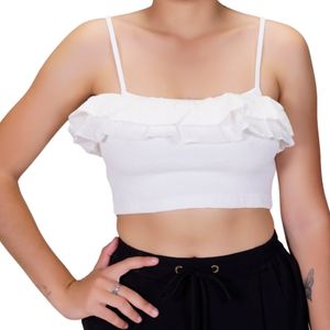 Top Mc Blanco Solera Con Volados Tiare