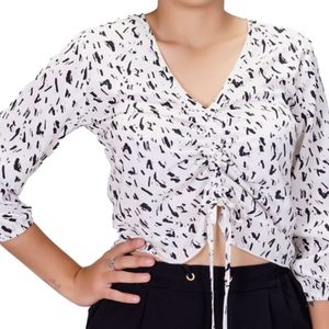 Blusa ml estampado con fruncido tiare