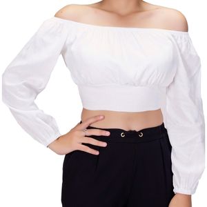 Blusa ml blanco aldeana con manga 3/4 tiare