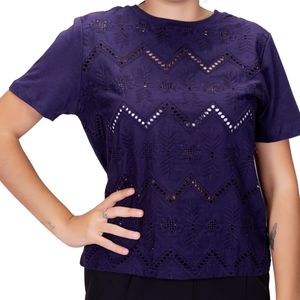 Remera Mc Azul Marino De Broderi C/ Detalles Tiare