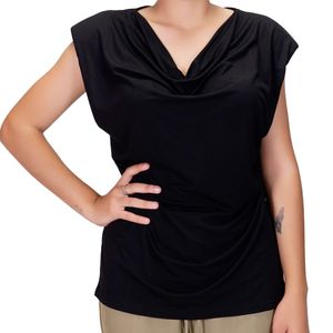 Blusa mc negro cuello caido tiare