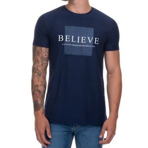 Remera azul m. estamp. believe CONNECTION