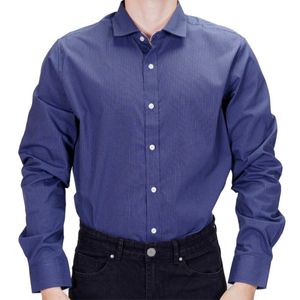 Camisa M/L Azul M. Cuadro New Green Plus