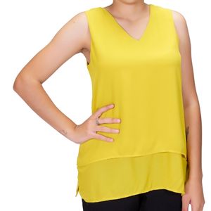 Blusa mc verde limon doble de gasa tiare