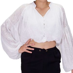 Blusa ml marfil con botones tiare