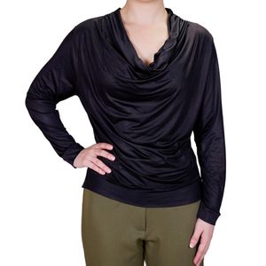 Blusa ml negro cuello volcado L'EXCLUSIF